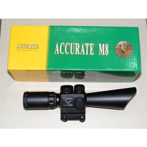 M8 3.5-10X40 Mil-Dot Scopes Illuminated Red & Green Rifle Scope with Red Laser