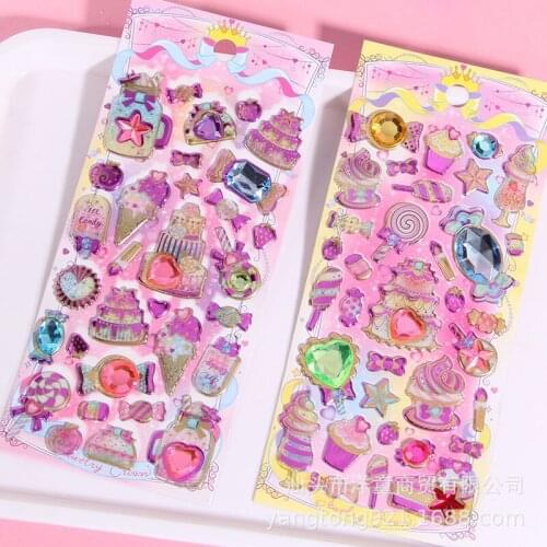 20sets/1lot Kawaii Stationery Stickers Three-dimensional love diamond candy cartoon Stickers Scrapbooking DIY Craft Stickers