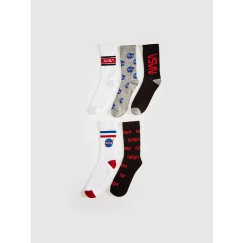 Space Nasa Patterned Socks 5 Pieces Mens wear