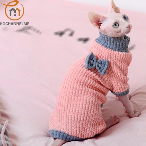 Pet Clothes Hairless Cat Clothes Devon Sphinx Siamese Cat Warm Clothes for Dogs Pets Clothing Small Dog Sweater