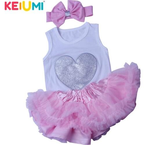 KEIUMI Reborn Doll Clothes Suit For 22-23 Inch Baby Doll Fashion Babies Clothes Pink Dress White Shirt Newborn Doll Accessories