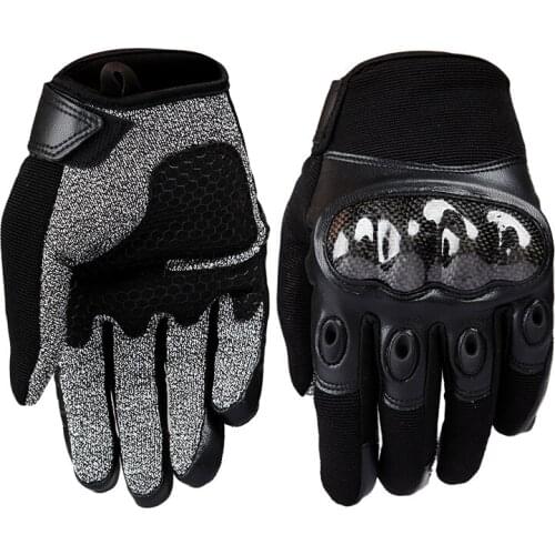 PAVEHAWK Knife Resistant Tactical Gloves Black Microfiber Leather Summer Winter Army Military Work Gym Mittens Driving Gloves