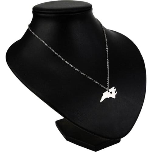 Cross-Border Supply Europe And The United States Sell Hot Style Stainless Steel North Carolina North Carolina Map Necklace