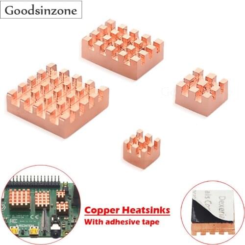 Raspberry Pi 4 Copper Heatsink Kit (4Piece/lot)with Thermal Conductive Adhesive Tape for Cooling Cooler Raspberry Pi 4 Model B