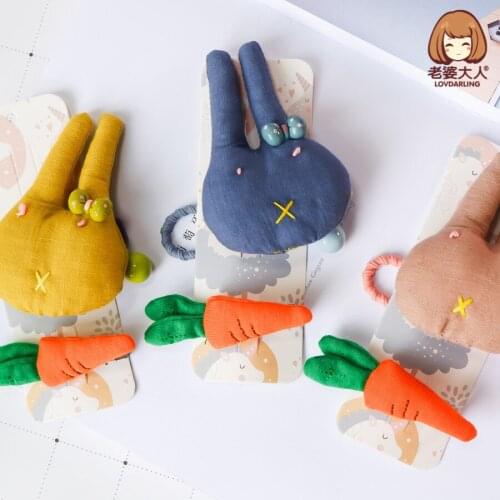 Bunny Eating Radish Rubber Band Bell, Childrens Girl, Hair Band, Hair Accessories girl hair accessories