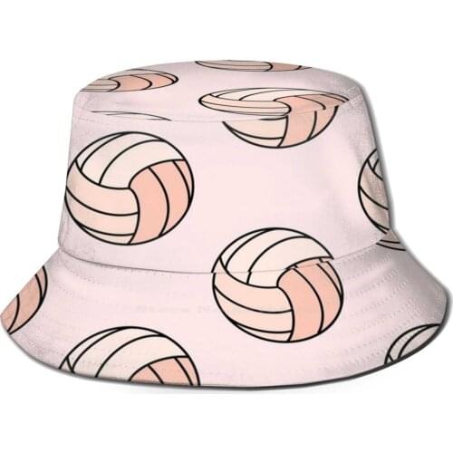 Pink Volleyball Korean Caps Funny Beach Bucket Hats Volleyball Vsco Pink Light Pink Pastel Pink Cute Volley Sport Game Athlete