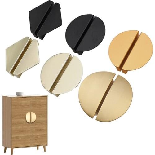 Aluminum Alloy Kitchen Cupboard Pulls Drawer Knob Door Hidden Cabinet Handles Black Gold Furniture Handle Hardware