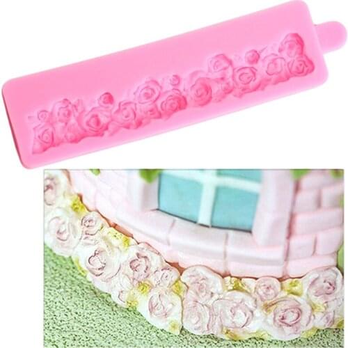 Rose Flower Lace Silicone Mold Cake Border Wedding ​Fondant Cake Decorating Tools Candy Clay Mould Chocolate Gumpaste Molds