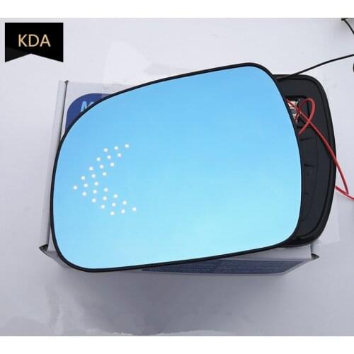 2pcs Blue Mirror Glass Heated Angle Wide Glare Proof LED Turn Signal Lamp for Toyota Sienna 2011 2012 2013 2014 2015 2016 2017