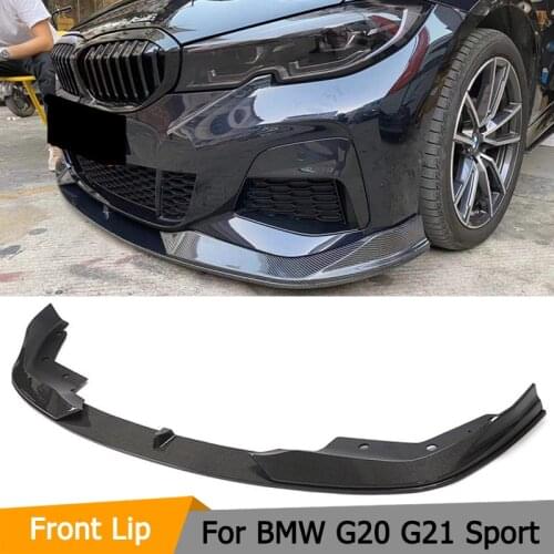 Car Front Bumper Lip Chin Spoiler for BMW 3 Series G20 G21 M Sport 2019 - 2021 Carbon Fiber Front Bumper Lip Splitters Spoiler