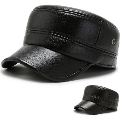 Warm Russian Trooper Fur Earflap Skiing Hat Unisex Shearling Sheepskin Leather Aviator Russian Ushanka Trapper Winter Fur Hat