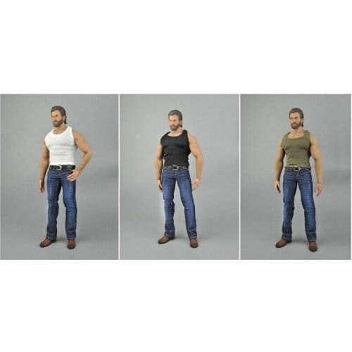 Kinds of 3 1/6 Scale Vest+Jeans+shoes Model For 12" male Figure Doll