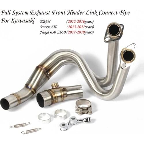 For ER6N ER6F Ninja 650F 650R Motorcycle Exhaust System Mid Front Pipe Link Pipe For Kawasaki ER6F ER6N Ninja 650R 650F Versy650