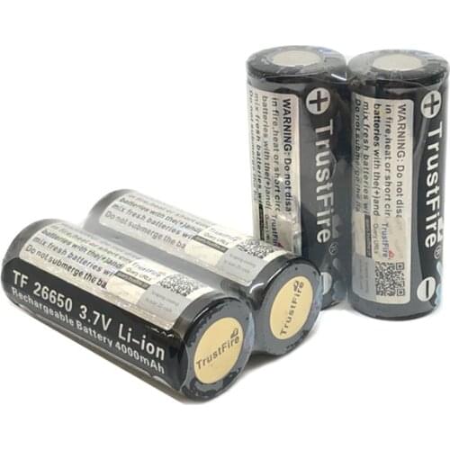 High Quality TrustFire 26650 4000mah 3.7V Li-ion Rechargeable Battery Lithium Batteries With PCB Protected Board