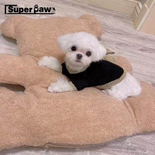 Dog Golden Sweater Jumper Clothes Winte Warm Pet Puppy French Bulldog Pug Teddy Jacket Coat for Small Medium Teddy Dogs GYC04