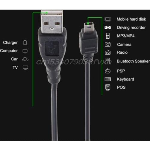 0.8m Mini USB Cable Mini USB to USB Fast Data Charger Cable 5 Pin B for MP3 MP4 Player Car DVR GPS Digital Camera