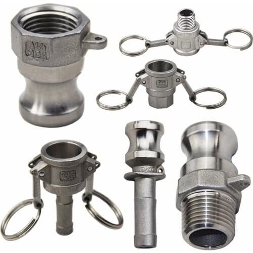 1PC Camlock Female Coupler 304 Stainless Steel Homebrew Camlock Quick Joint Fitting Male Female Adapter 1/2" MPT FPT Barb