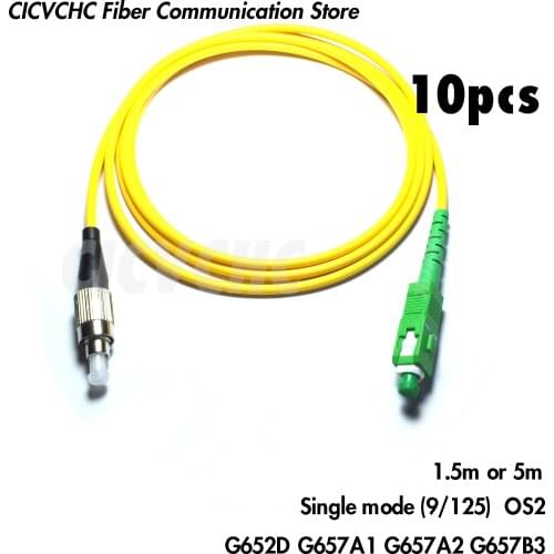 10pcs FC/UPC-SC/APC-Fiber Patchcord-SM(9/125) G657B3, G657A2, G657A1, G652D-3.0mm Cable / Jumper
