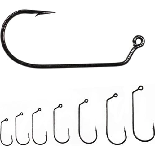 20PCS 1# - 6/0# Big Sizes 60 Degree Jig Hook High Carbon Steel Thicked Saltwater Freshwater Soft Worm Hooks