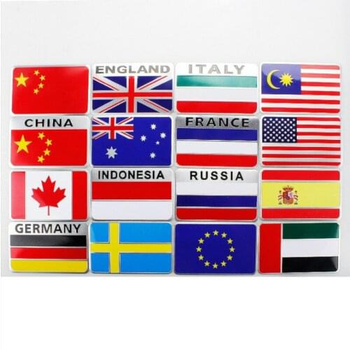 1 Pc Country National Flag 3D Metal Car Stickers Car Styling Motorcycle Accessories Badge Label Emblem Exterior Accessories