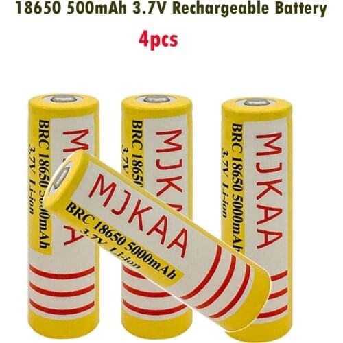 4PCS 3.7V BRC 18650 5000mAh Lithium ion Rechargeable Batteries are Used for Lithium Batteries Such as Laser Pen And Flashlight