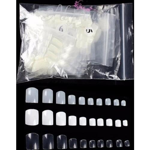 500 Pcs 10 sizes Natural/Clear/White Acrylic False Toe Nail Tips For Nail Art Decoration Design Nail Art Tool