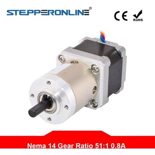 51:1 Planetary Gearbox Nema 14 Gear Stepper Motor Extruder 4-lead 0.8A Nema14 Step Motor for CNC 3D Printer