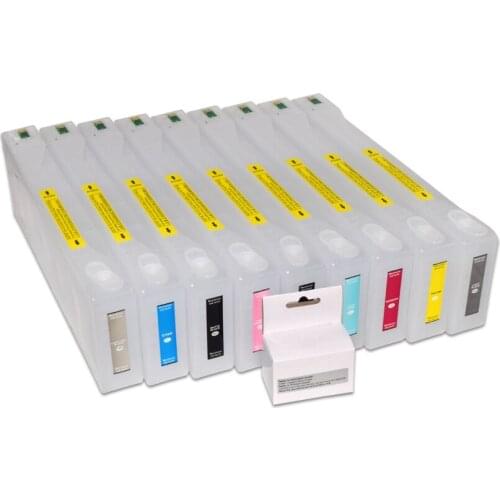 9 Color 700ml T6361-T6369 Refill Ink Cartridge with Chip Resetter for Epson Stylus Pro 7890 9890 7908 9908 Printer