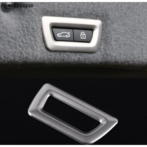 Angelguoguo Car trunk electric switch buttons frame Cover Trim sticker For BMW 3 5 7 Series X3 X4 X5 X6