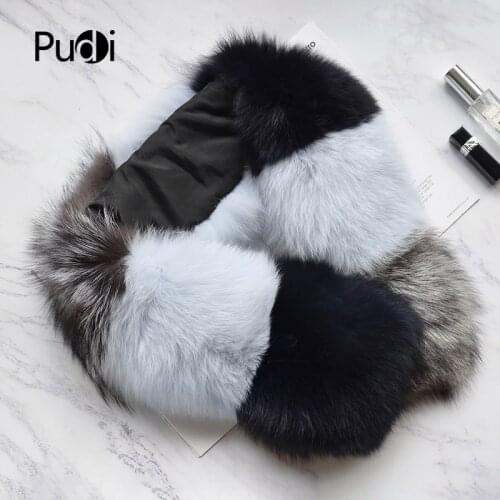 Aorice SF805 Woman Real Fox Fur Scarf New Brand Girl Fashion Patchwork Genuine Sliver Fox Fur Scarves Wrap Shawl Wraps