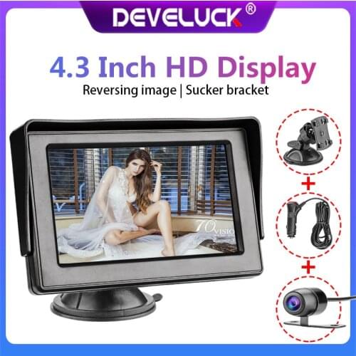 4.3" TFT LCD Car Monitor Display Cameras Reverse Camera Parking System for Car Rearview Monitors Reverse Image NTSC PAL 12V-24V