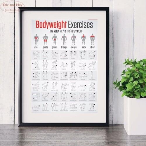 Bodybuilding Weight Exercise Canvas Art Print Painting Poster Wall Pictures For Living Room Decoration Home Decor No Frame