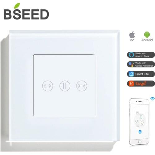 BSEED Wifi Switch Wifi Smart Curtains Switch Wireless White Black Golden Colors Support For Tuya Google Smart Home