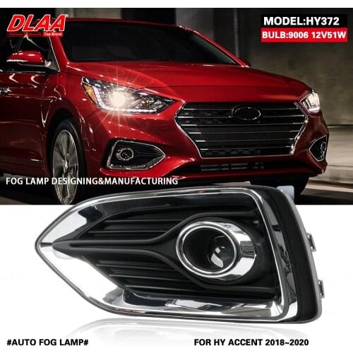 DLAA For ACCENT 2018 2019 2020 Front Fog Lights Car Styling Spot Light Fog Lamps With Switch - 1 Pair