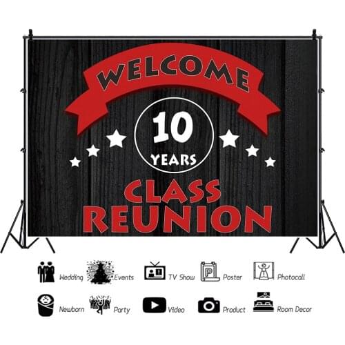 A Gathering of Old Class Friends Ten Years Ago Backdrops Photography Classmate Reunion Photos Background for Shooting Decor