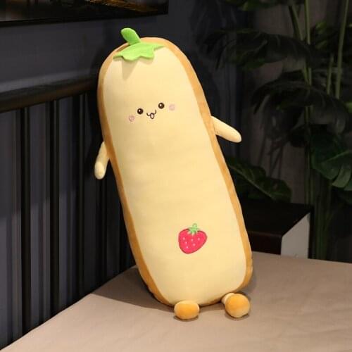 80 / 100 / 130cm Creative Fruit Bread Plush Stuffed Animal Toy Pillow Childrens Sleeping Gift