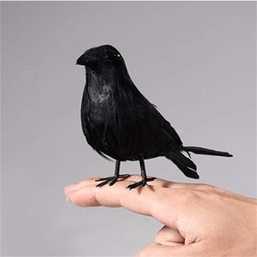 Simulation Black Crow Animal Model Artificial Crow Raven Prop Scary Decoration For Party Supplies Artificial Bird Photography Pr