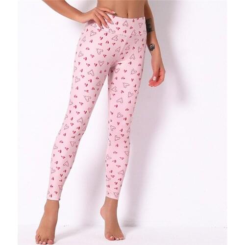 Nessaj Christmas Leggings Women High Waist Peach Pattern Leggings Women Candy Color Knitted Pink Leggings Workout Pants