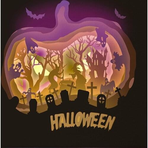 Metal Cutting Die Cut Halloween Layered Pumpkin Frame Scrapbook Paper Craft Album Card Punch Knife Art Cutter Die