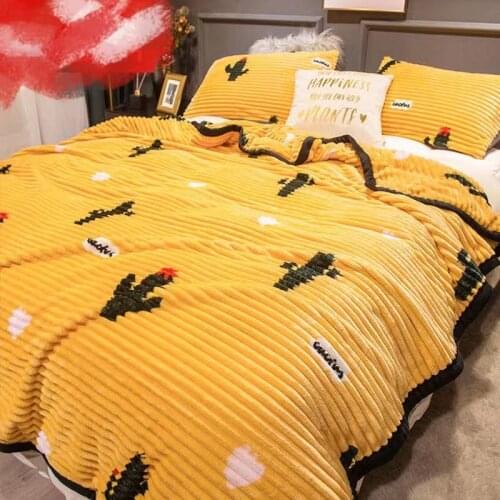 Soft Warm Fluffy Blankets Super Thick Double Layer Mink Blankets For Household Winter Bedding Set Linens Thick Blankets Supplies