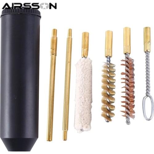 7pcs/set Gun Cleaning Kit Airsoft Pistol Rifle Cleaner for Cal.38/357/9mm Tactical Gun Barrel Rod Brushes Handgun Hunting Tools