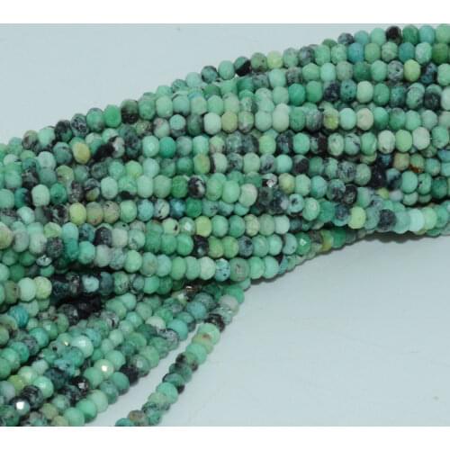 Natural Variscite Faceted Rondelle Beads 2x3mm