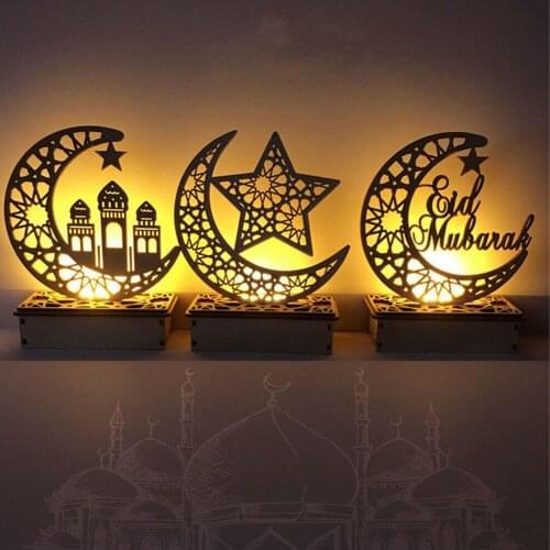 2020 Newest Hot Wooden Eid Mubarak Ramadan Ornament Muslim Islamic Gift DIY Hanging Pendant Decor Party Favors
