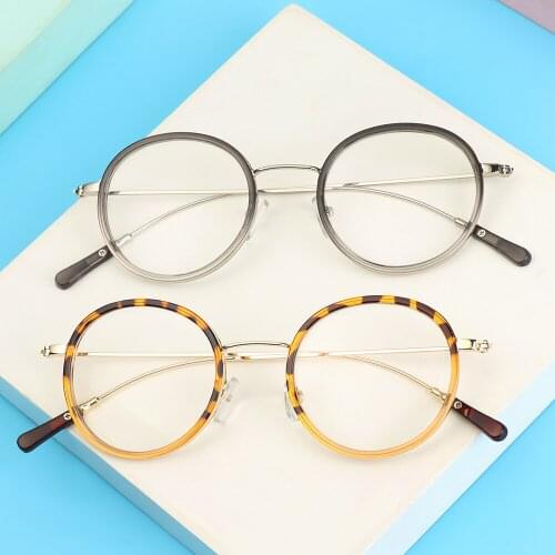 New Outdoor Metal Glasses Women Men Vintage Round Frame Eye Protection Ultra Light Eyeglasses For Myopia Glasses Accessories
