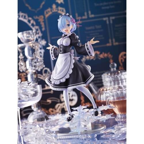 Original Taito Re:zero Ram Snow Maid PVC Action Figure Model Toys Anime Brinquedos Figurals