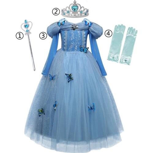 Baby Girl Dress Girls Princess Costume for Kids Halloween Party Cosplay Carnival Children Prom Gown Tutu Long Dress Accessories