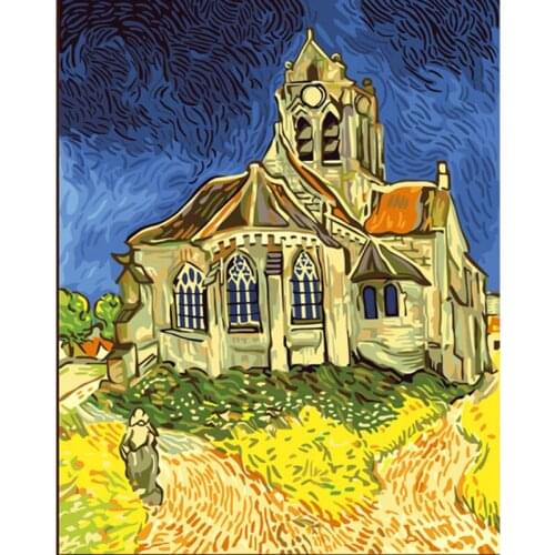 Full Square round Diamond Painting Van Gogh Orville Church 5D DIY diamond embroidery sale Picture Rhinestone decor home WG481
