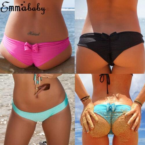 Sexy Womens Bikini Bottoms Brazilian Cheeky Thong V Swimwear Swimsuit 6 8 10 12