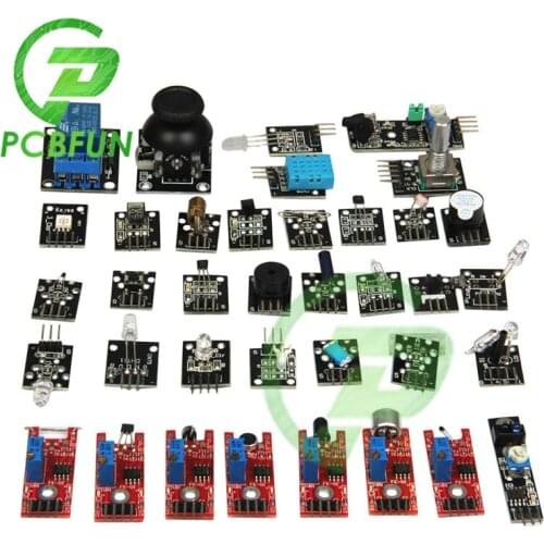 For arduino 37 in 1 Sensors Modules Starter Kits 37 in 1 Sensor Kit UNO R3 MEGA2560 37 Sensors Assortment for Raspberry Pi DIY