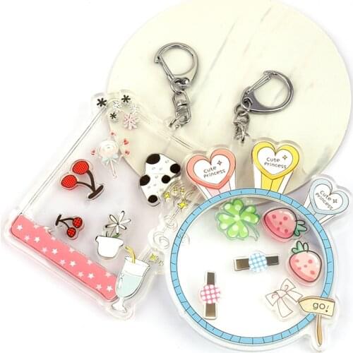 VOGRACE Custom Combined Printed Shaking Moving Anime Acrylic Charms with Small Shaker Keychain vograce acrylic shaker charm